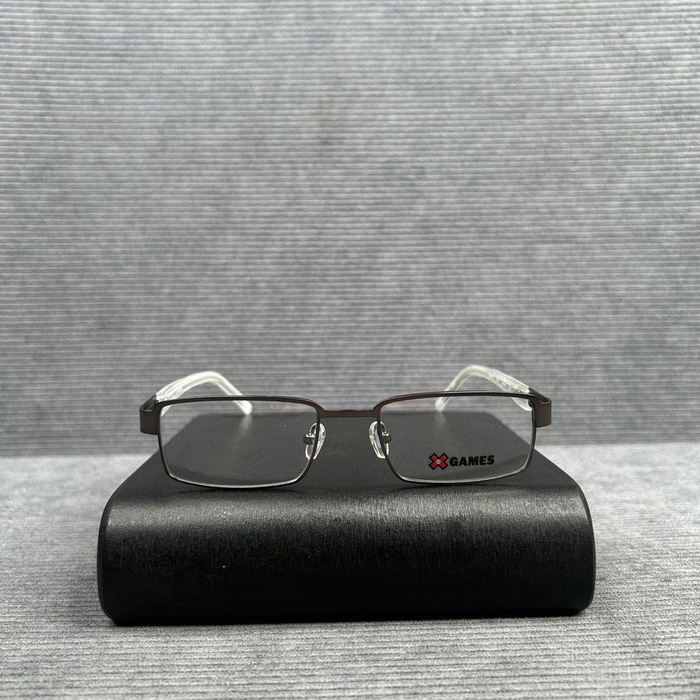 Flexon X Games Shred 033 Gunmetal Rectangular Y2k Eyeglasses Frames 49-18-135